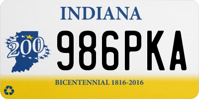 IN license plate 986PKA