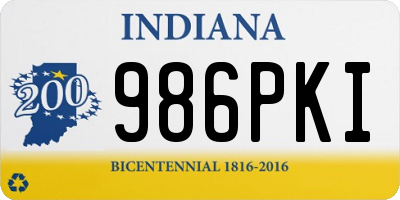 IN license plate 986PKI