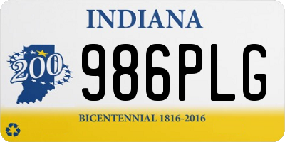 IN license plate 986PLG