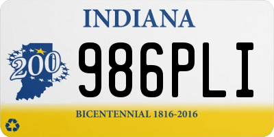 IN license plate 986PLI