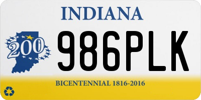 IN license plate 986PLK