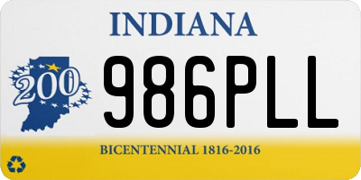 IN license plate 986PLL