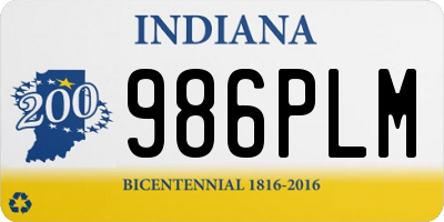 IN license plate 986PLM