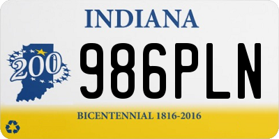 IN license plate 986PLN