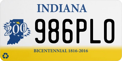 IN license plate 986PLO