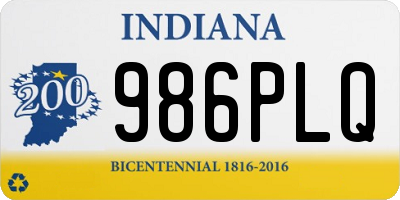 IN license plate 986PLQ