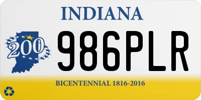 IN license plate 986PLR