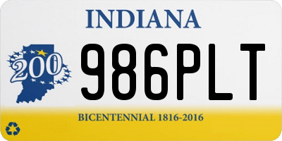 IN license plate 986PLT