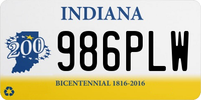IN license plate 986PLW