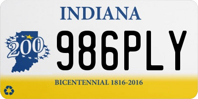 IN license plate 986PLY