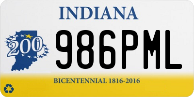 IN license plate 986PML