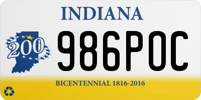 IN license plate 986POC
