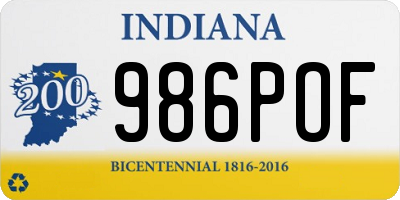 IN license plate 986POF