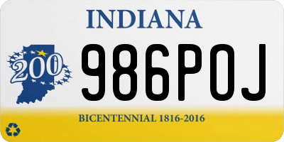 IN license plate 986POJ