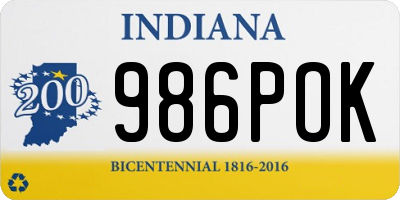 IN license plate 986POK