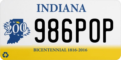 IN license plate 986POP
