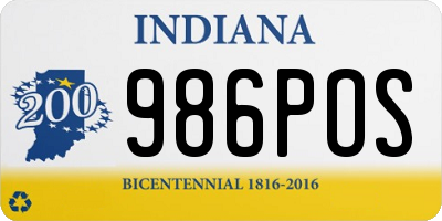 IN license plate 986POS