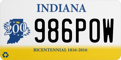 IN license plate 986POW