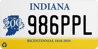 IN license plate 986PPL