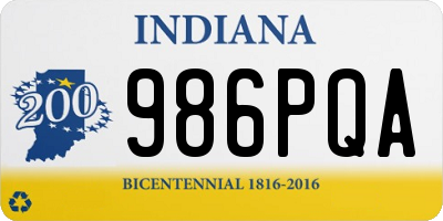 IN license plate 986PQA
