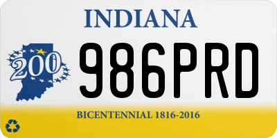 IN license plate 986PRD