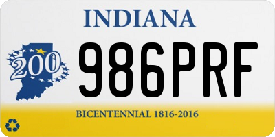 IN license plate 986PRF