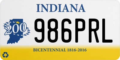 IN license plate 986PRL