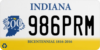 IN license plate 986PRM