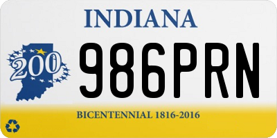 IN license plate 986PRN