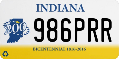 IN license plate 986PRR