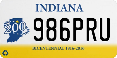IN license plate 986PRU