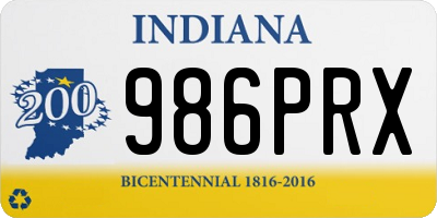 IN license plate 986PRX