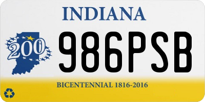 IN license plate 986PSB