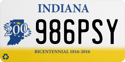 IN license plate 986PSY
