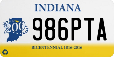 IN license plate 986PTA