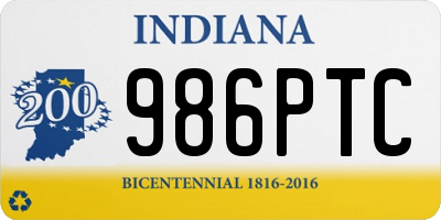 IN license plate 986PTC