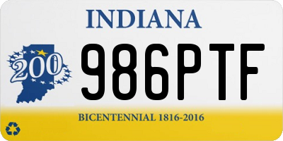 IN license plate 986PTF