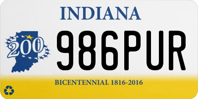 IN license plate 986PUR