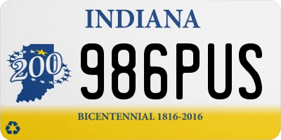 IN license plate 986PUS