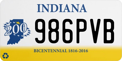 IN license plate 986PVB