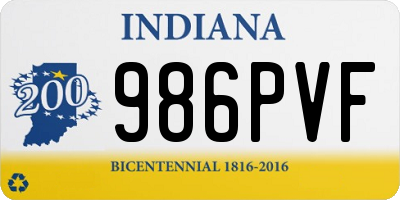 IN license plate 986PVF