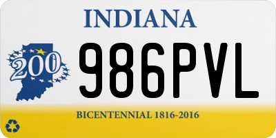 IN license plate 986PVL