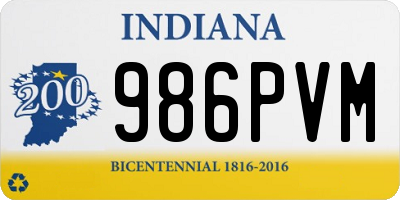 IN license plate 986PVM