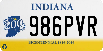 IN license plate 986PVR