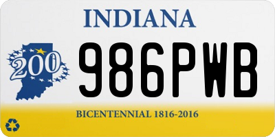 IN license plate 986PWB