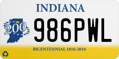 IN license plate 986PWL
