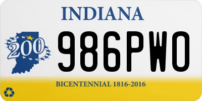 IN license plate 986PWO