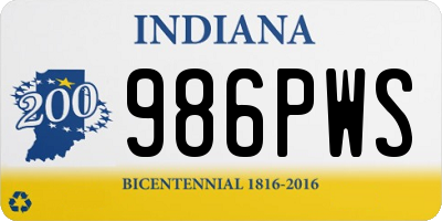 IN license plate 986PWS