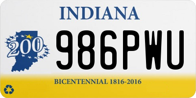 IN license plate 986PWU