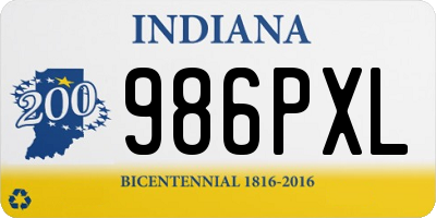 IN license plate 986PXL